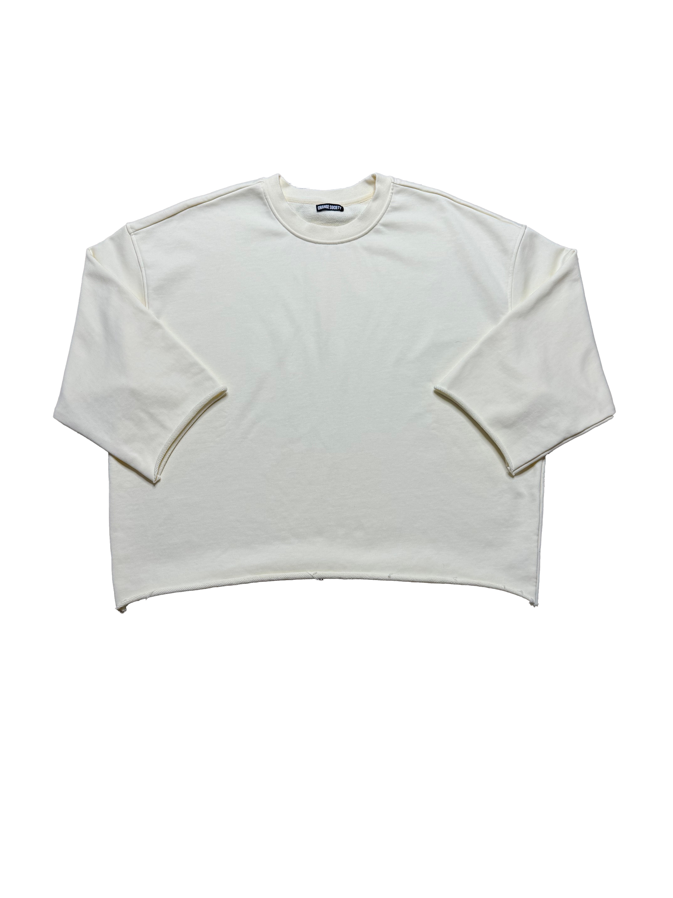 Change Society "Milk Tea White" Cropped Crewneck